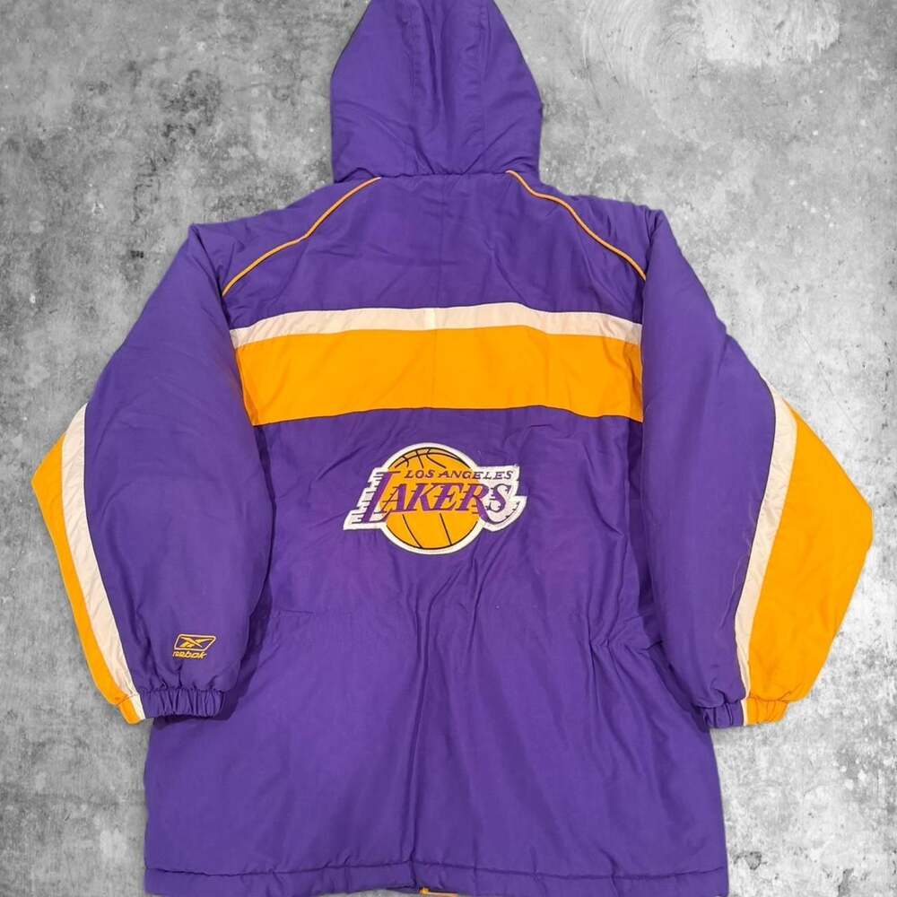 Vintage Reebok LA Lakers Puffer Jacket Kids Size Large 14-16